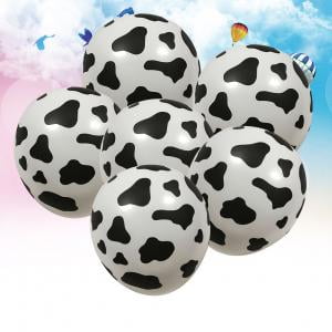 Winter Theme Birthday Party Fancyleo 10 Pack 12 Inches Funny Cow Print Latex Balloons for Children's Birthday Farm Animal Theme Party Supplies Decoration ()