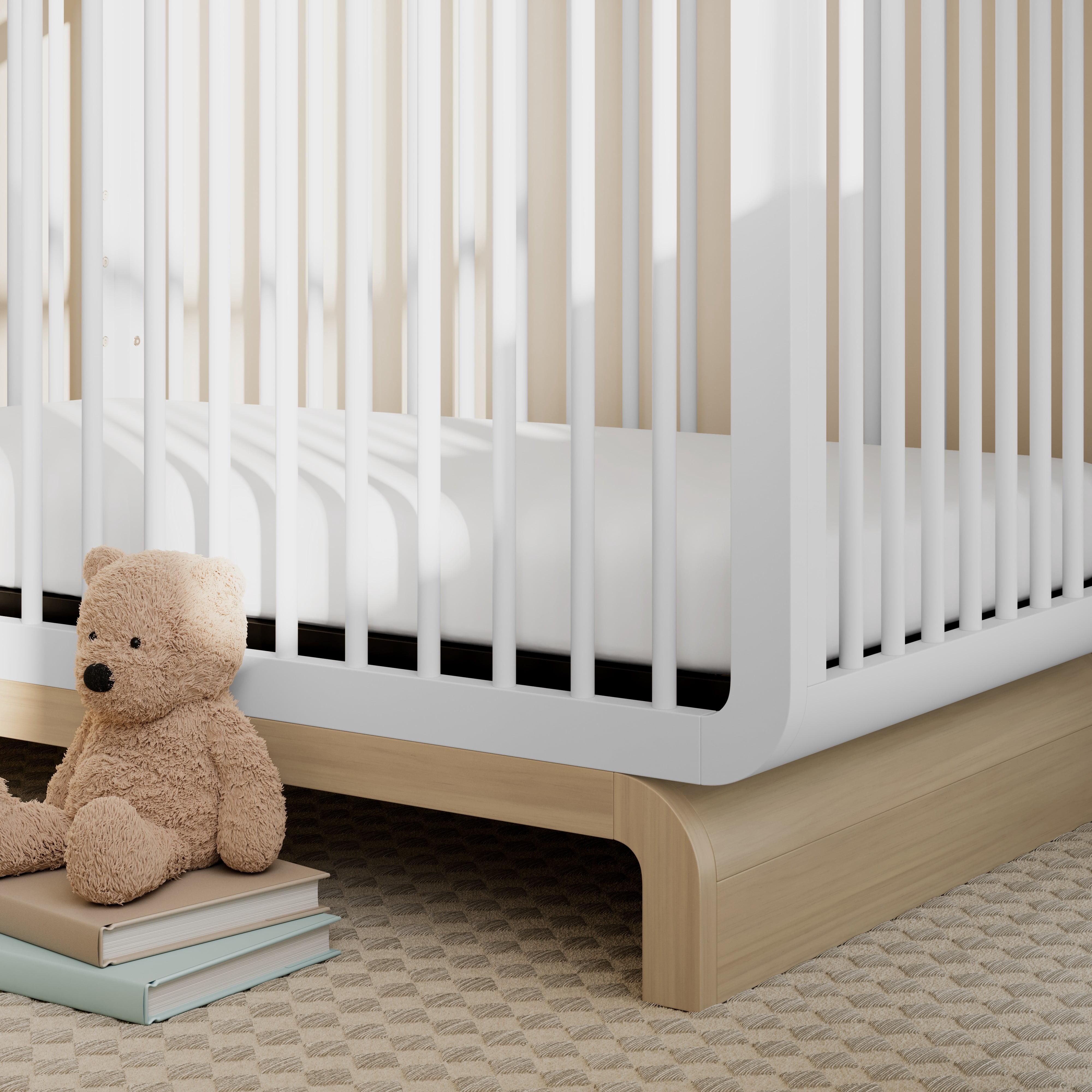 Art of Nursery by Storkcraft Santorini 5-in-1 Convertible Baby Crib, White with Driftwood