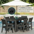 thumbnail image 3 of Wingyz 7PCS Patio Dining Set, All Weather Plastic Outdoor Furniture Set 6 Side Chairs and 1 Table, Black, 3 of 7