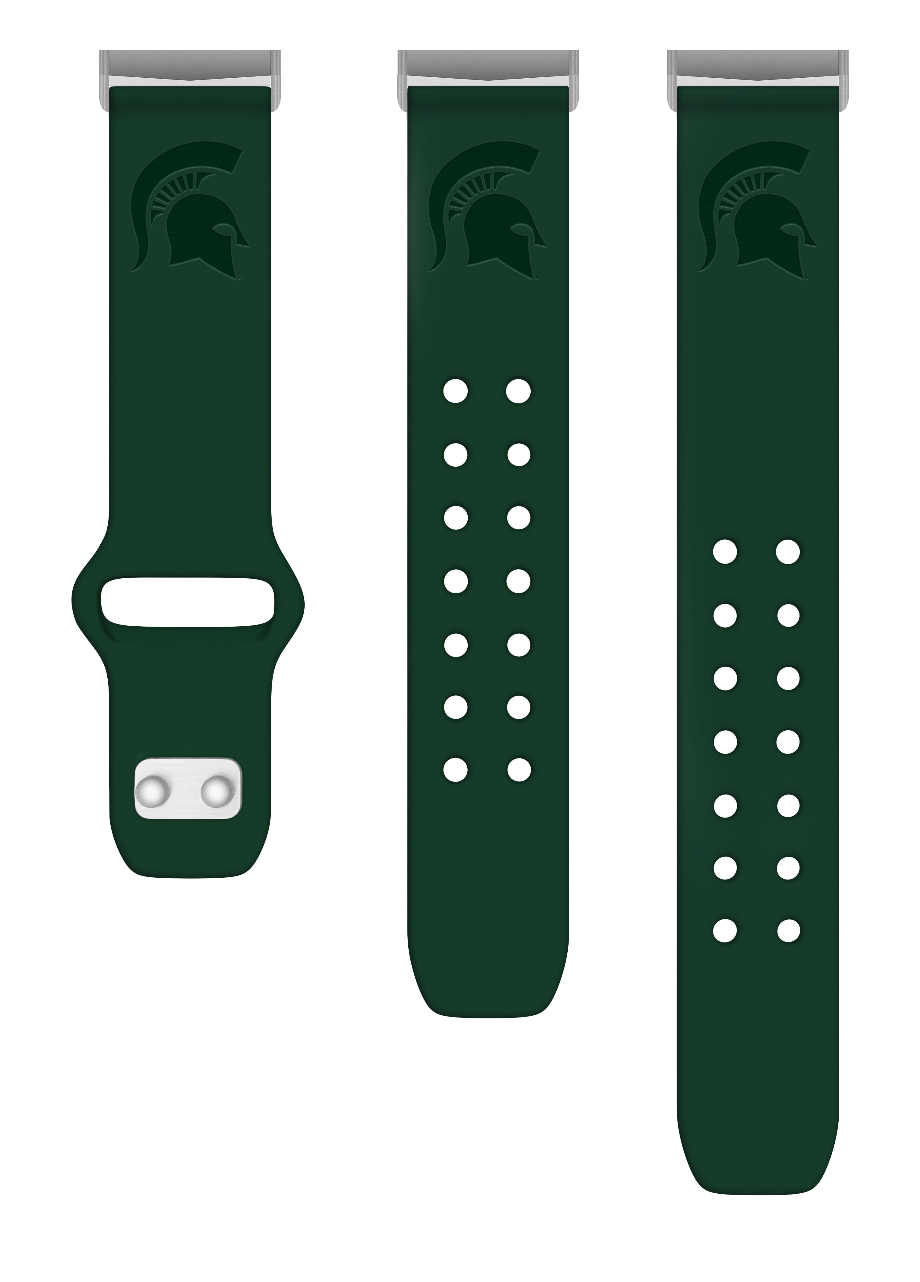 Michigan State Engraved Silicone Unisex Watch Band for Fitbit Versa 3 and Sense (Green) by Affinity Bands