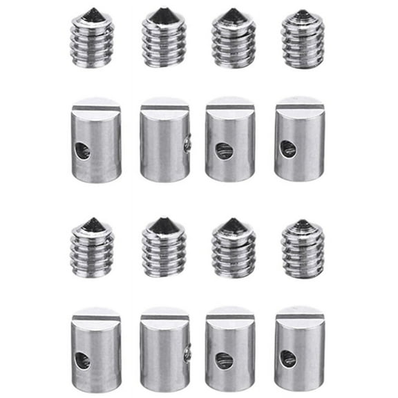 16Pcs Metal Solderless Cable Nipples 5mm Throttle with Screw for Motorcycle Scooter Mower Tool