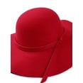 thumbnail image 4 of Dewadbow Women Ladies Floppy Wide Brim Wool Felt Bowler Beach Hat Sun Cap, 4 of 6
