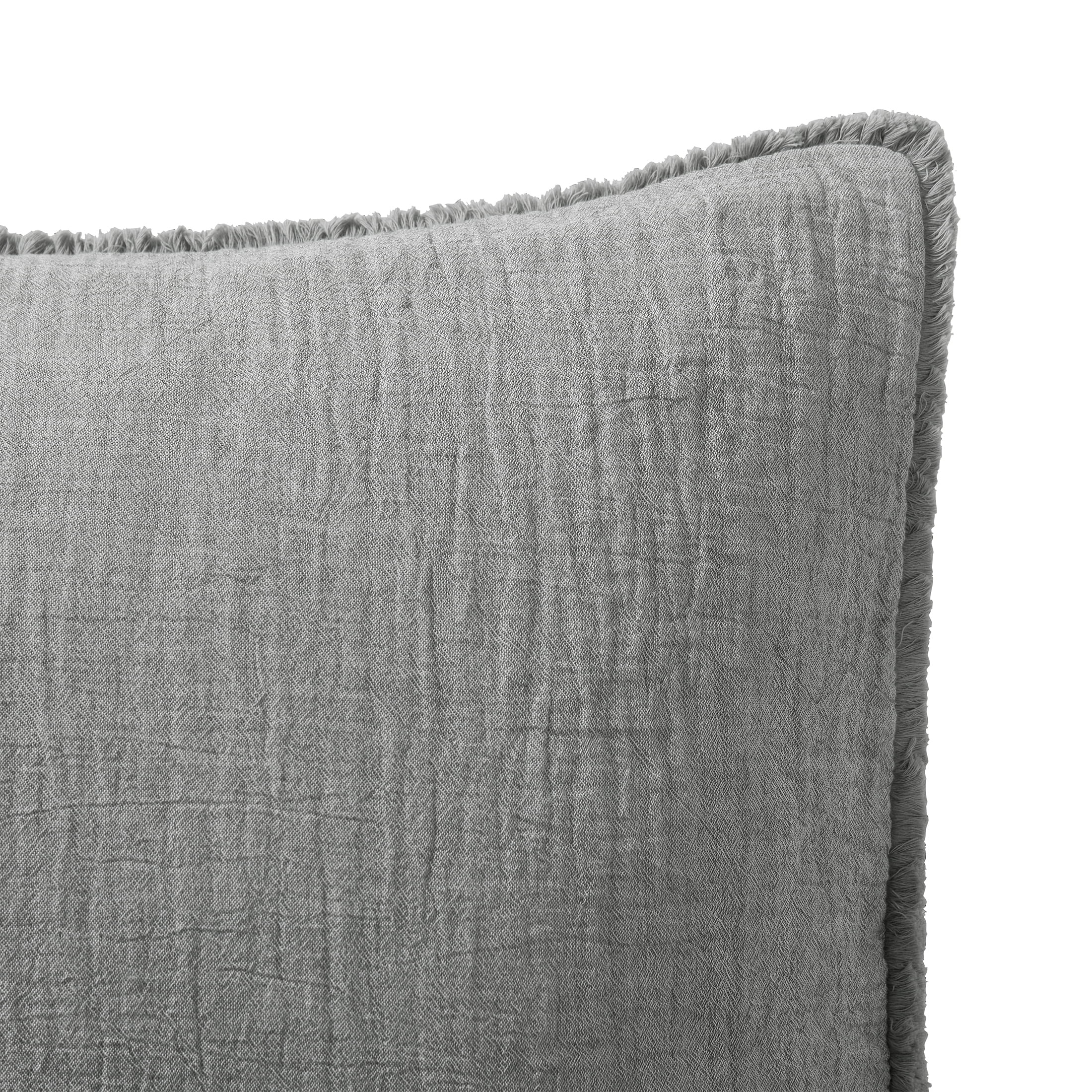 Better Homes & Gardens 22" x 22" Grey Oversized Cotton Gauze Fringe Decorative Pillow