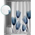thumbnail image 4 of Blue Tulip Shower Curtain, 48" x 72", Minimalist Modern Flower Plant Art Waterproof Bathroom Curtain Washable Shower Curtain Set with 12 Hooks, 4 of 6