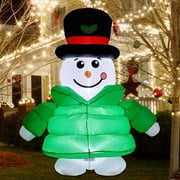 GOOSH Christmas Inflatable 5.6 FT Snowman Inflatables Wearing Magic Hat, Christmas Inflatable Snowman Blow Up Snowman Inflatable with Lights, Inflatable Christmas Decoration Clearance for Xmas/Holiday