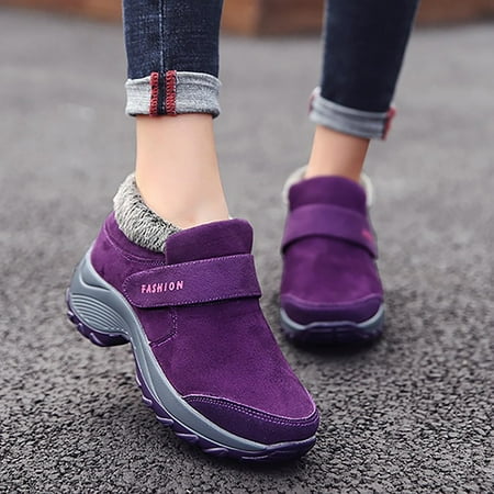 

LnjYIGJ Women s Low-heeled Ankle Boots Men s And Women s Winter Warm Velvet Velvet Buckle Fashion All-match Hiking Sneakers