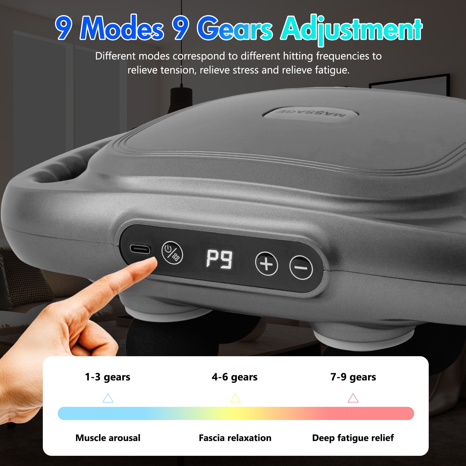 RICAN 6 Head Massage Gun, 9 speeds & 3 Sets Massage Heads for deep muscle relief on your back, legs, arms, A perfect gift for family & friends.