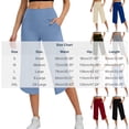 thumbnail image 3 of aidice Womens Tennis Capris Elastic High Waited Breathable Split Hem Summer Workout Capri Pants with Pockets, 3 of 8