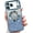 Blue, variant on For iPhone 17 Pro Magnetic Glitter Case Compatible with MagSafe,Full Protection Slim Shockproof Anti-Scratch Case with Camera Lens Protector Plating Bling Dust-Proof Net