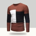 thumbnail image 4 of Lohuatrd Men Sweater Colorblock Round Neck Long Sleeve Knitted Slim Fit Elastic Soft Warm Anti-shrink Casual Pullover Men Fall Winter Sweater, 4 of 8