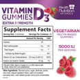 thumbnail image 5 of Vitamin D3 Gummies 5000 IU (125 mcg) - 3X Strength Immune Support and Bone Support, Vitamin D Gummy Dietary Supplement, Nature's Berry D Vitamin Supplement, Raspberry Flavored, Non-GMO - 60 Gummies, 5 of 11