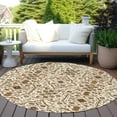 thumbnail image 6 of Addison Rugs Chantille Indoor/Outdoor Transitional Geometric, Abstract Ivory Washable Round Rug, 8' x 8', 6 of 6