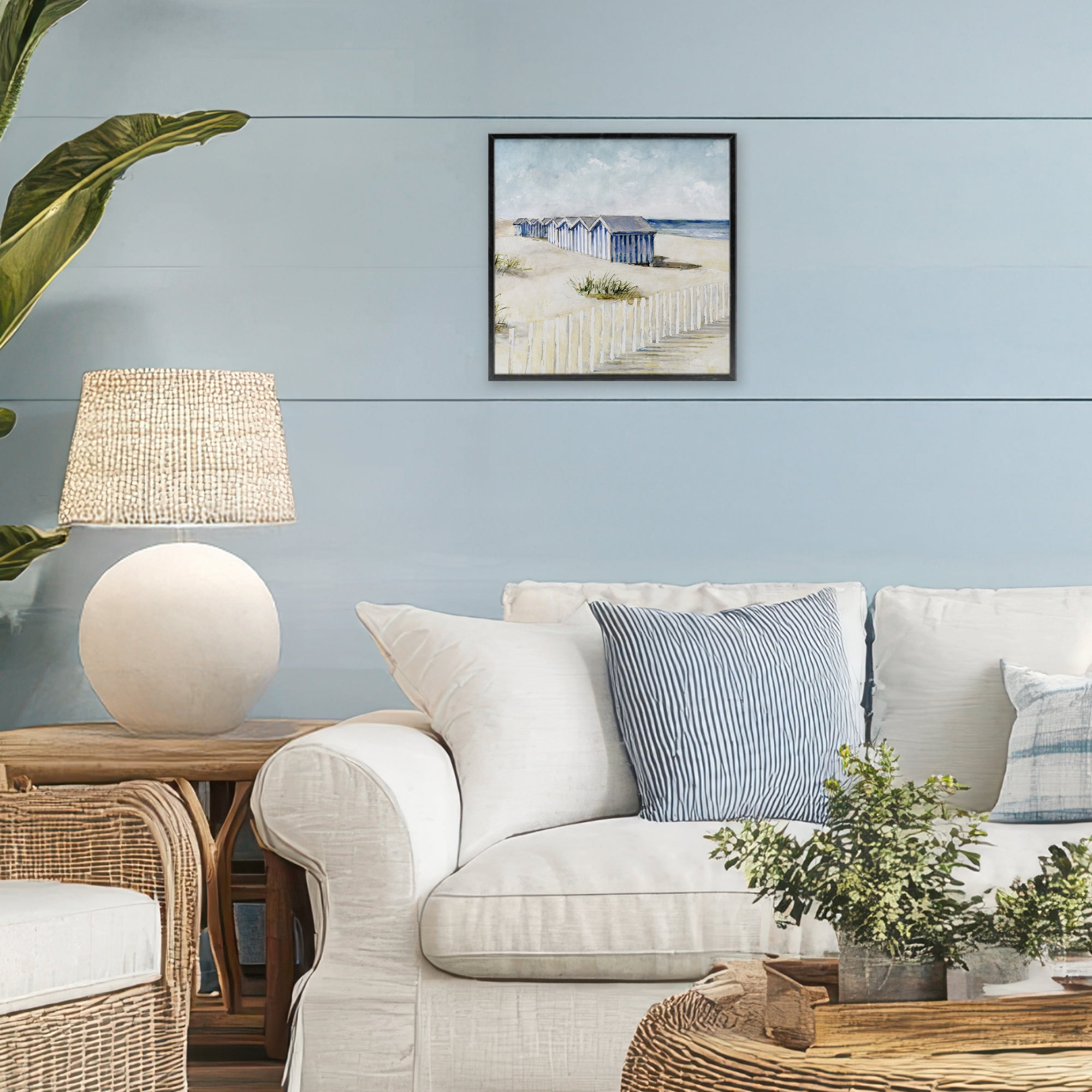 Stupell Industries Vintage Coastline Nautical Shacks Black Framed Giclee Art, design by Lorenzo Collective