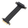 thumbnail image 1 of PCIE 4.0 X4 Extension Cable 16Gbps, Transfer Data with Stability, Support Multi device Installation with Speed, 180 Right Angle Male, 90 Right Angle Female,64PIN Copper, 1 of 7