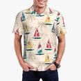 thumbnail image 1 of Bingfone Reto Marine Nautical for Men's Button-down POLO Shirts, Quick-drying Shirts and T-shirts for Summer, Suitable for Vacation and Business-Small, 1 of 6