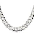 thumbnail image 2 of 925 Sterling Silver Curb Chain Styles Necklace 10.6 mm Beveled 26 inch, 2 of 4