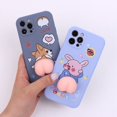 thumbnail image 1 of Funda para teléfono, para iPhone 11 Funda tridimensional para teléfono móvil con descompresión creativa, 3D, divertida, linda, de silicona suave, para apretar, culo de cerdo, culo de perro, alivio del estrés, relajación, funda de animales blandos JM, 1 of 4