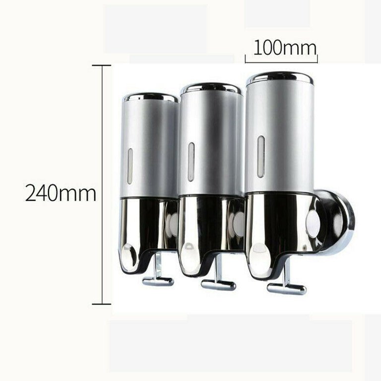 3x500ml Soap Dispenser,Triple Chamber Wall-Mounted Soap Dispenser and  Organizer Bathroom Shower Pump Hand Lotion Body Lotion Shampoo Shower Gel