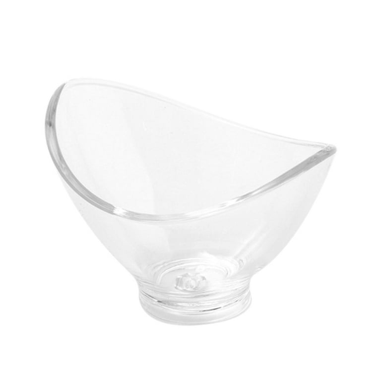 Cabilock Clear Cups Jewelry Tray Glass Salad Bowl with Wooden Stand Fruit  Bowl Mixing and Serving Dish Dessert Cake Bowl for Kitchen Table Punch Bowl