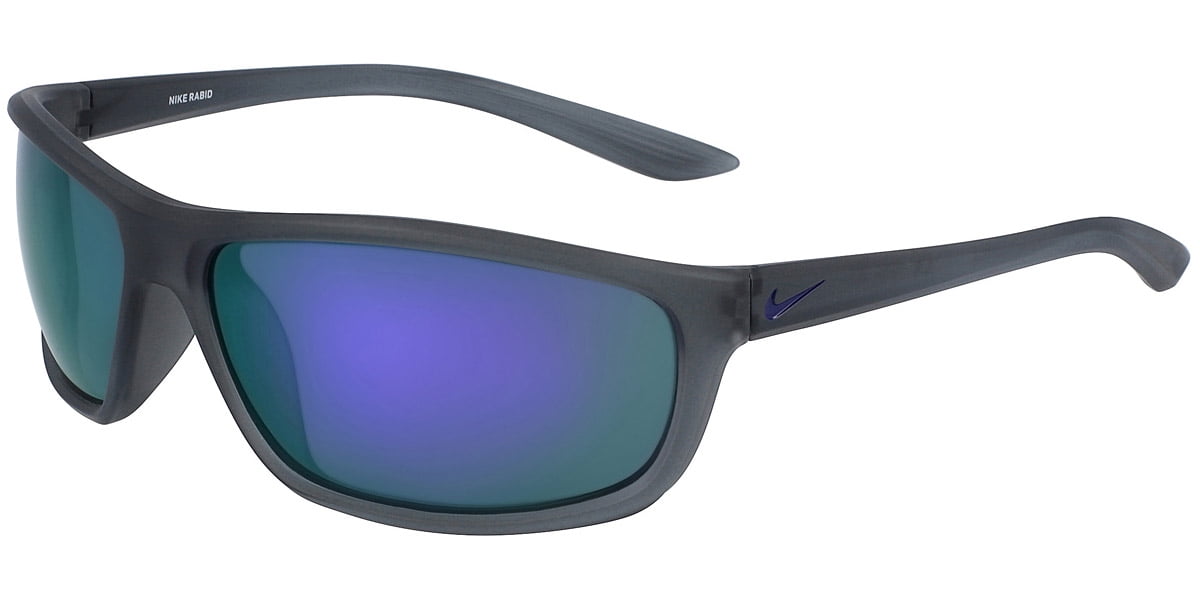 Nike Rabid M EV1110 Full Rim Rectangle Matte Dark Gray/Crystal Purple/Gray with Violet M Sunglasses