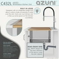 thumbnail image 3 of Azuni Aries Topmount 30” Stainless Steel Double-Bowl Workstation Kitchen Sink & 6 Accessories C432L, 3 of 14