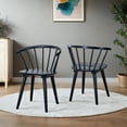 thumbnail image 3 of Duhome Black Wooden Dining Chiars Windsor Dining Chairs with Curved Backrest and Sturdy Spindle Design Cottage-Style,Set of 2, 3 of 7