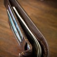 thumbnail image 3 of Men's Leather RFID Blocking Slim Wallet with 10 Credit Cards, 2 Bill Compartments, ID Window & Coin Pocket Minimalist Wallet - Brown, 3 of 5
