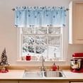 thumbnail image 2 of Christmas Tree Navy Ball Valances for Windows, 54 x 18in, White Pine Branch Winter Snowflakes Blue Rod Pocket Kitchen Valance Curtain Light Filtering Window Treatments for Living Room Bedroom, 2 of 7