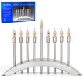 thumbnail image 6 of Aviv Judaica Hanukkah Electric Menorah Brushed Stainless Steel with Flickering Flame Bulbs Menorah Candles 9 Branch Hanukkiah for Chuanukah Lights Decor, 6 of 6