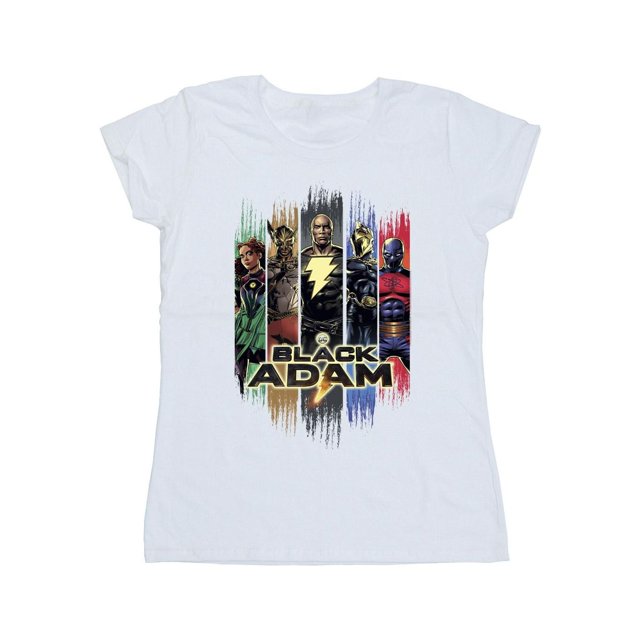 DC Comics T-Shirt Complet en Coton Noir Adam JSA pour Femmes