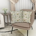 thumbnail image 3 of Sage Green Wild Flower Plant Pillow Covers Set of 2 18x18 Inch Spring Summer Floral Linen Polyester Decorative Throw Pillow Case Cushion Cover for Bedroom Sofa Living Room Couch Chair Office, 3 of 6