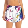 thumbnail image 2 of Rateoe Colorful Bulldog Printed 2 in 1 Women's Workout Shorts for Athletic Gym Running Shorts with Phone Pockets-XX-Large, 2 of 7
