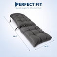 thumbnail image 2 of Garvee 48.4x19.7x4 in High Back Thick Adirondack Cushion Set of 2 with Ties, Water-Resistant, Gray, 2 of 8
