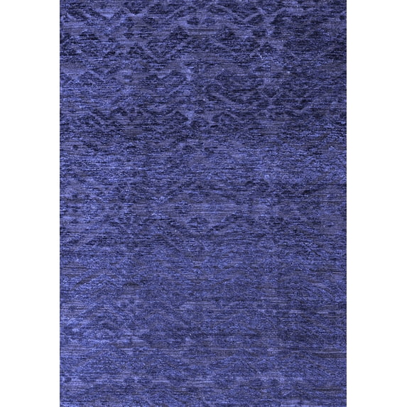 Ahgly Company Machine Washable Indoor Rectangle Abstract Blue Modern Area Rugs, 5' x 7'
