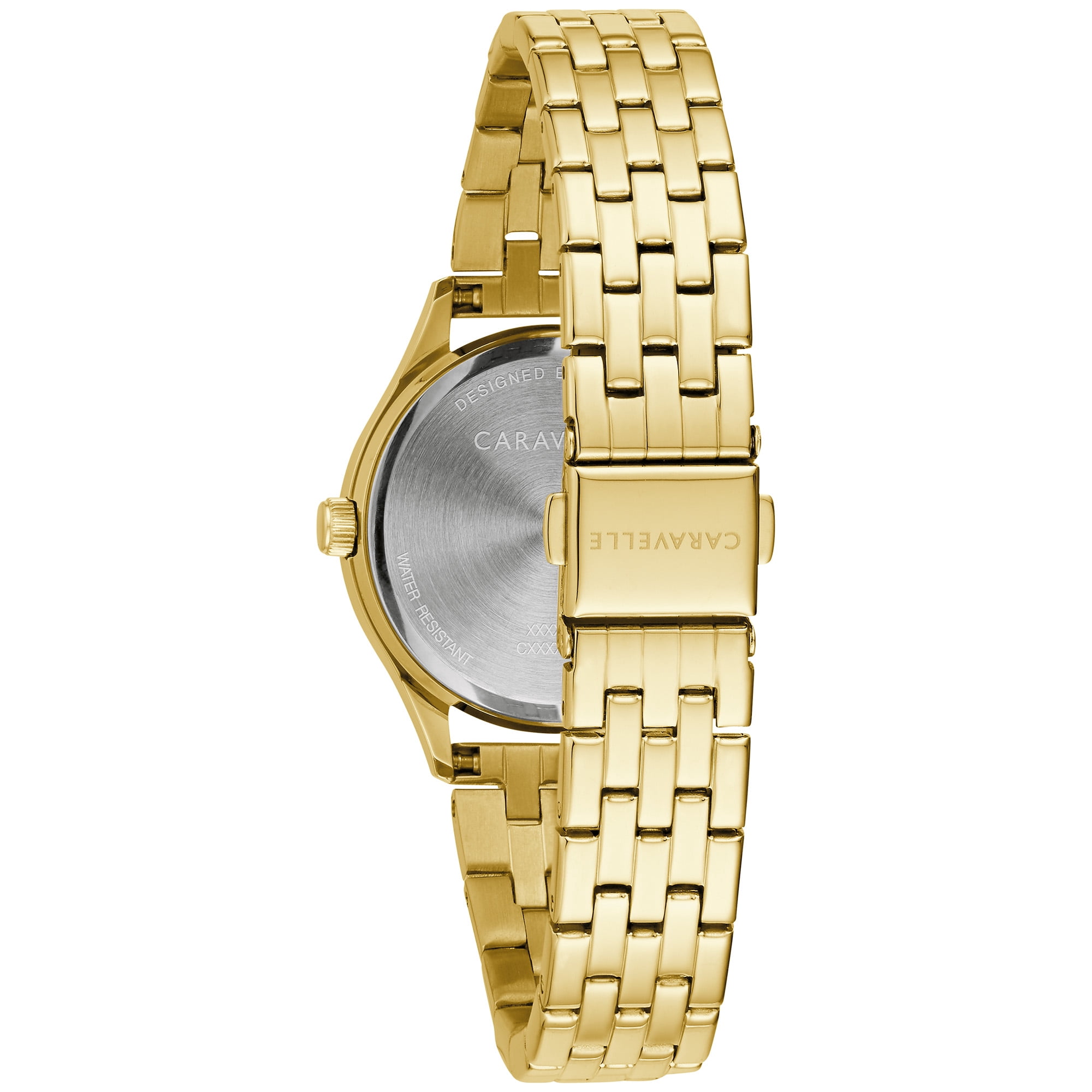 Caravelle by Bulova Women's Crystal Accented Gold-tone Stainless Steel Watch and Crystal Bracelet Box Set - 44X101