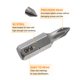 thumbnail image 5 of Uxcell 2 piezas PH0 Punta de destornillador Phillips 1/4" Hex Shank 25mm/1" Longitud Magnética Puntas de Cabeza Cruzada Hex Bit de Acero S2, 5 of 7