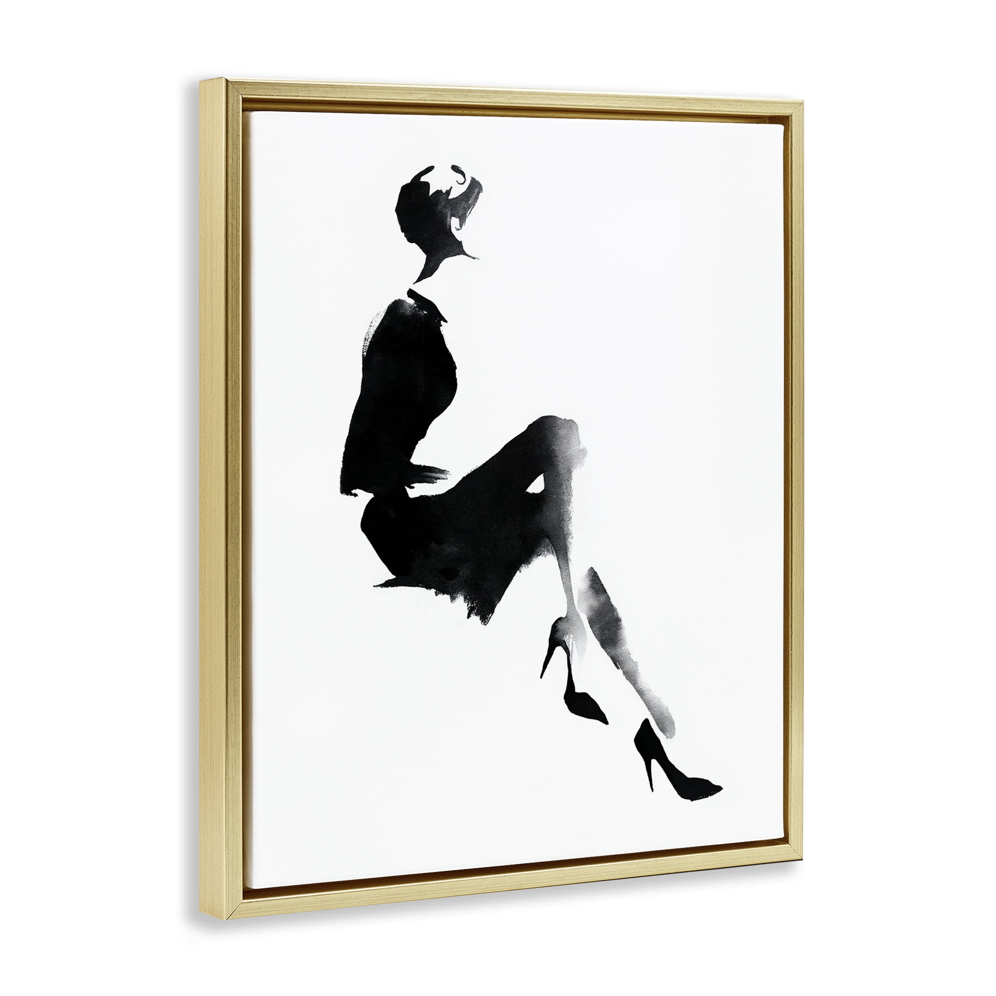 Stupell Industries Chic Silhouette Noir Gold Framed Floater Canvas Wall Art, design by Svetlana Aleynikova