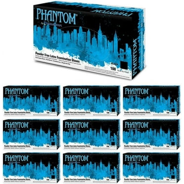 Adenna PHM912 Phantom 6 mil Latex Powder Free Exam Gloves (Black, Small) Box of 1000