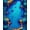 Blue Orange, Pattern 3, variant on Design&I 8'x10' Washable Area Rug Pixel Volcano Landscape Blocky Cube Terrain Interlocking Block for Dining Room, Large Office, Lounge, Snag-Free