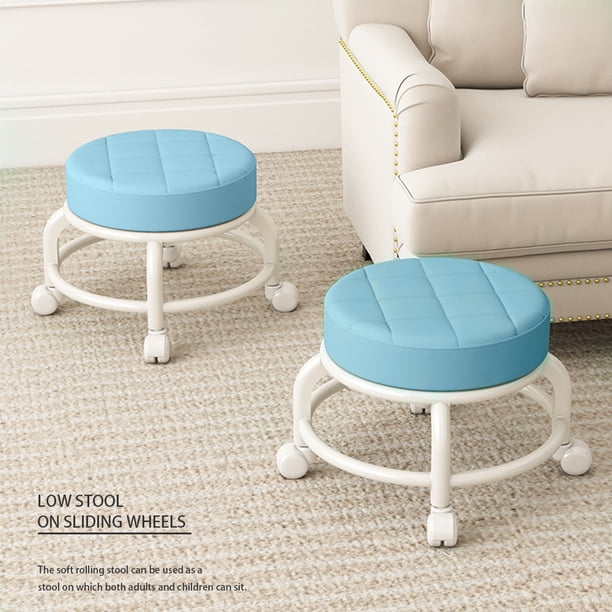 Taburete Bajo De Polea Para El Hogar Taburete Bajo De Polea Para El Hogar Taburete bajo de polea para el hogar con ruedas, taburete para caminar para niños, asiento (azul cielo)