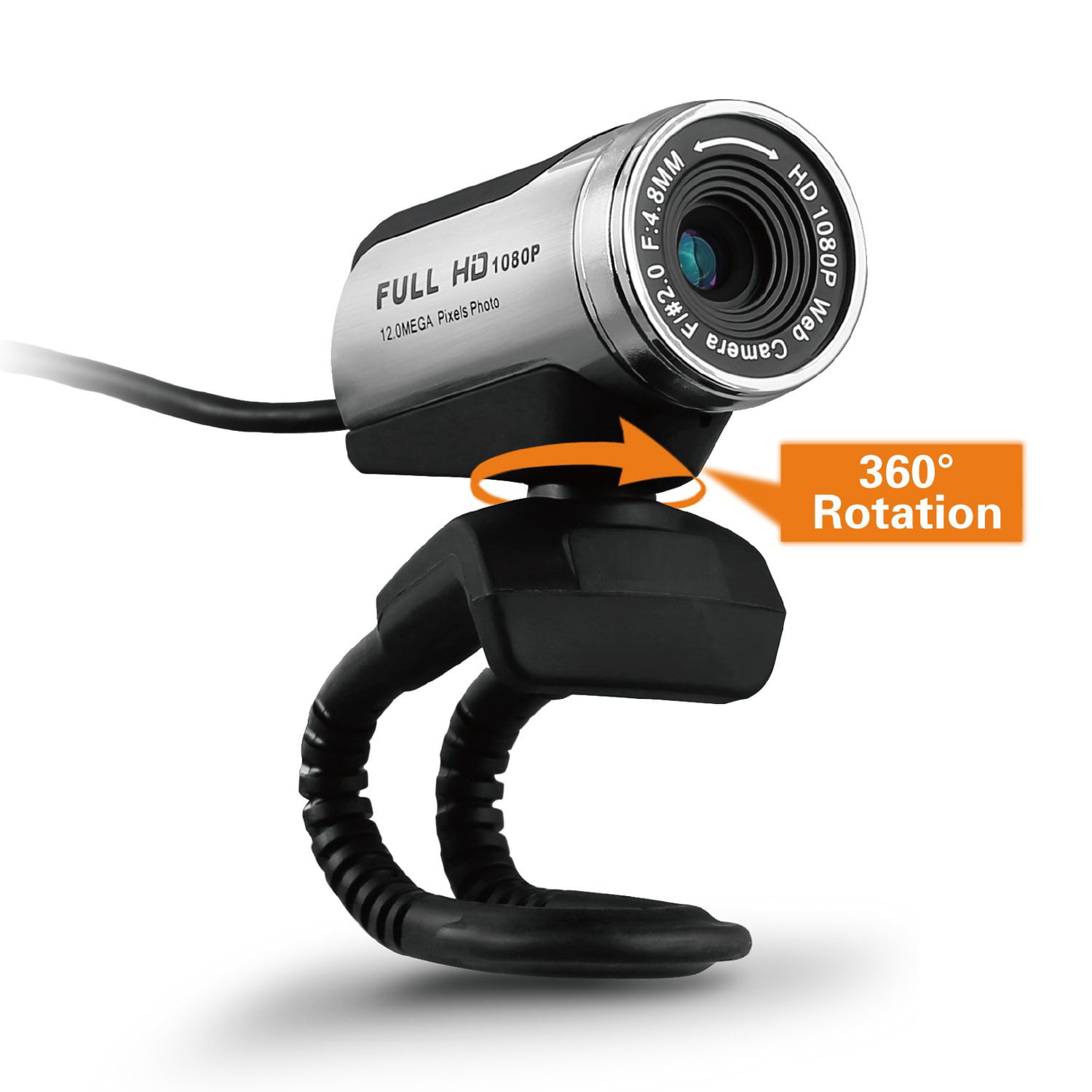 Full HD 1080p Webcam, USB Webcam with Microphone, Computer Laptop Camera, Compatible Mac OS Windows 10/8/7 -