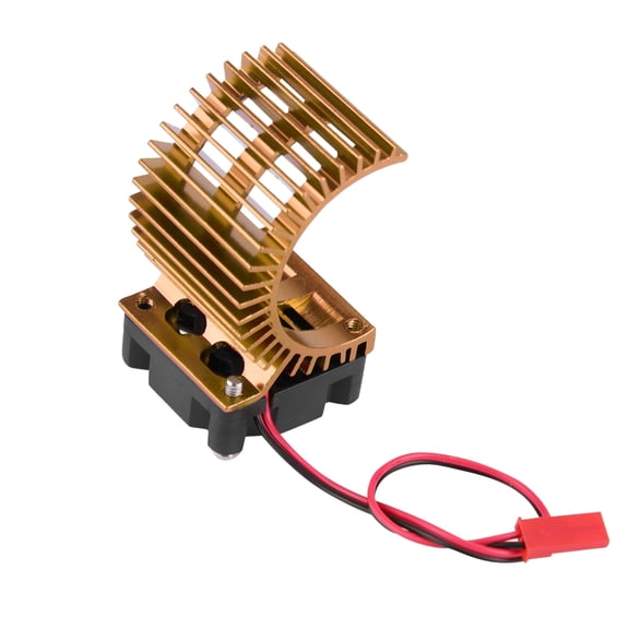 Model Toy Accessoris Heat Sink With Cooling Fan for 1/10 Scale Electric RC Car 540 / 550 Motor (Gold)