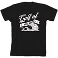 thumbnail image 3 of Gulf of Mexico Black and White Wave Youth Black Crew Neck Short Sleeve Tee-Large, 3 of 4