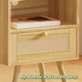 thumbnail image 4 of Amadwell Rattan Nightstands Set of 2, Bedside Tables with Charging Station, Storage Drawers & Solid Wood Feet for Bedroom, 4 of 8