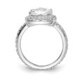 thumbnail image 2 of Cheryl M  Sterling Silver Rhodium-plated Rose-cut and Brilliant-cut CZ Square Halo Ring, 2 of 5
