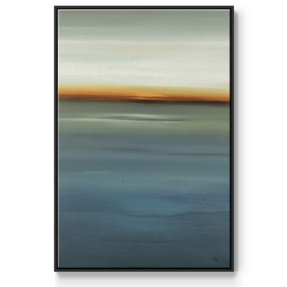 Beside the Blue I Framed Premium Gallery Wrapped Canvas - Ready to Hang - 17 x 25 - Black Floating Frame