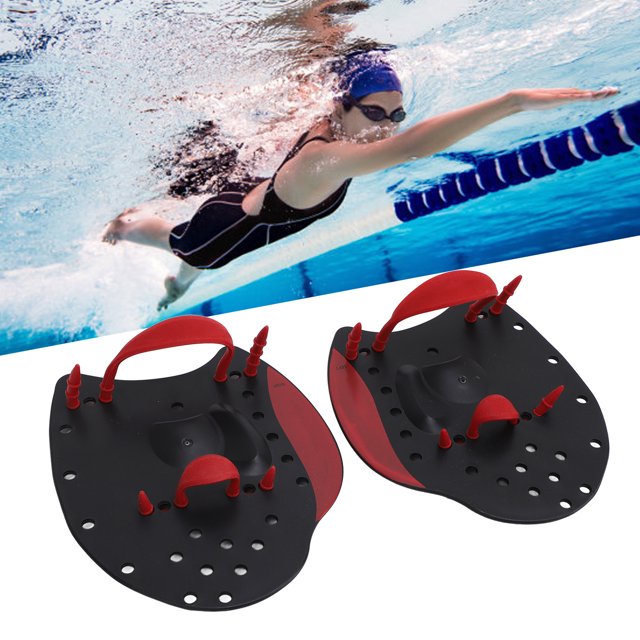 Adjustable Silicone Polypropylene Hand Paddles with Anti Slip Design Perforated Holes Fin Flipper Paddle Swimming Training Aid for Men Women