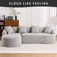 thumbnail image 5 of Newest Full Compression Sponge L-Shape Sectional Sofa with Curved Chaise, Gray Modular Chenille Couch, 30D High-Density for Apartment Living Room.900 lbs., 5 of 7