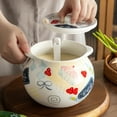 thumbnail image 3 of 47oz Bacon Grease Saver with Spoon and Strainer, Ceramic Kitchen Oil Disposal Container, 3 of 7