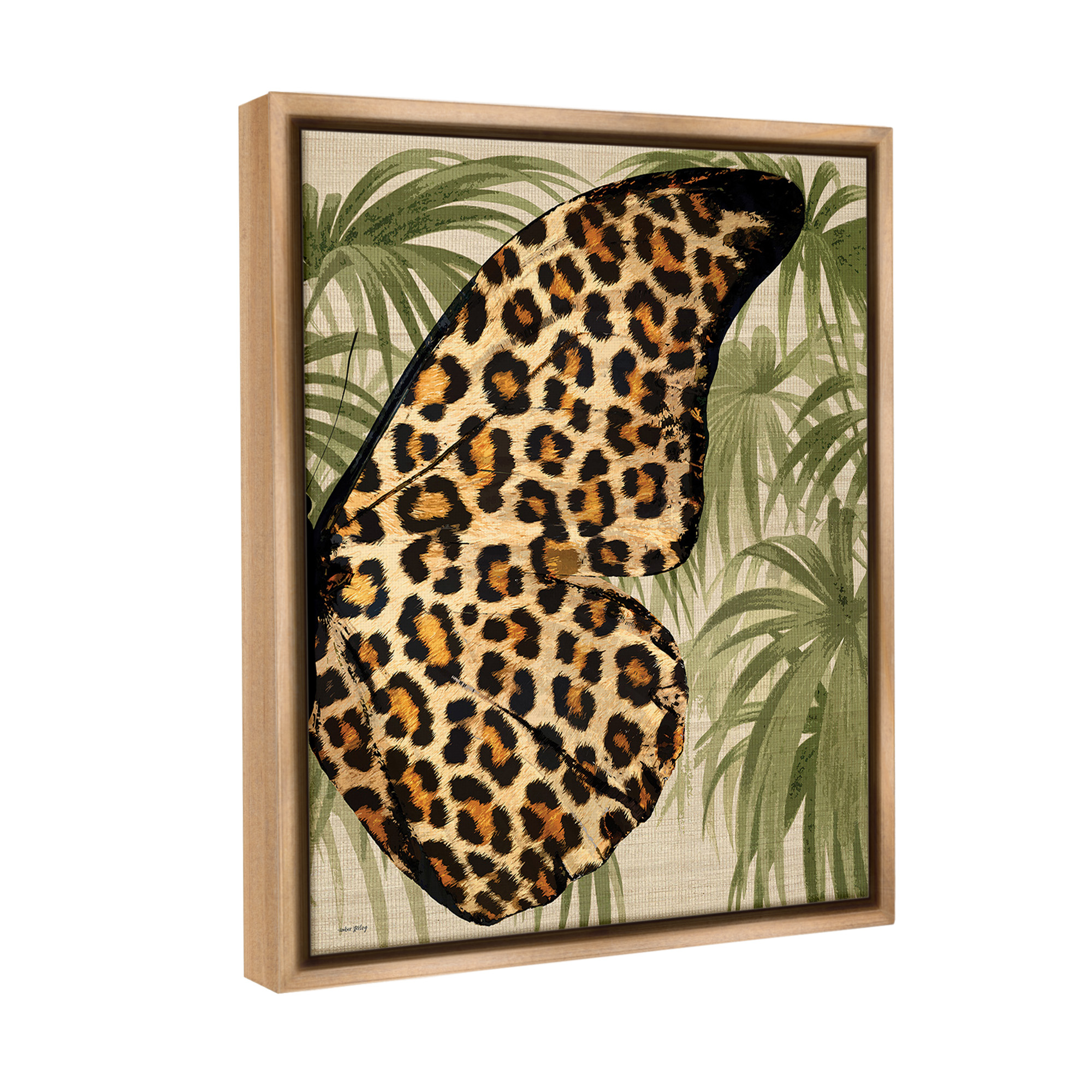 Stupell Industries Butterfly Wing with Pattern Animals & Insects Painting Brown Floater Framed Canvas Art Print Wall Art, 25 x 31